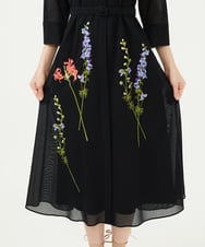 GYEYF36120 Sybilla(シビラ) ◆受注生産◆フラワー刺繍コットンメッシュドレス ブラック