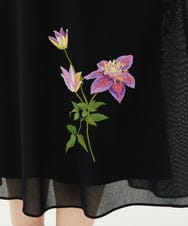 GYEYF36120 Sybilla(シビラ) ◆受注生産◆フラワー刺繍コットンメッシュドレス ブラック