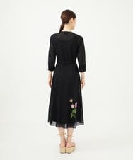GYEYF36120 Sybilla(シビラ) ◆受注生産◆フラワー刺繍コットンメッシュドレス ブラック