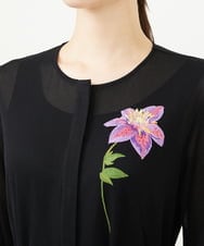 GYEYF36120 Sybilla(シビラ) ◆受注生産◆フラワー刺繍コットンメッシュドレス ブラック