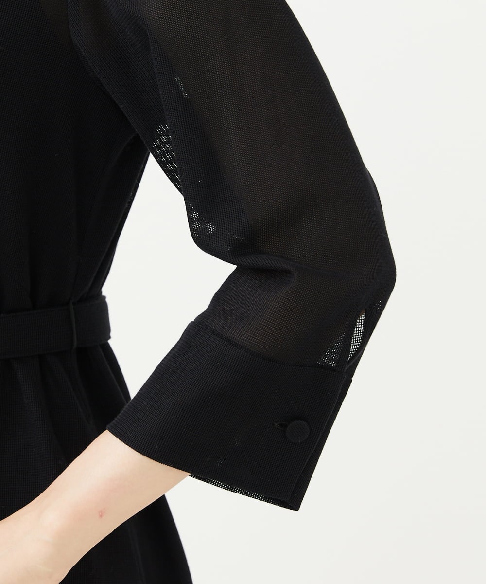 GYEYF36120 Sybilla(シビラ) ◆受注生産◆フラワー刺繍コットンメッシュドレス ブラック