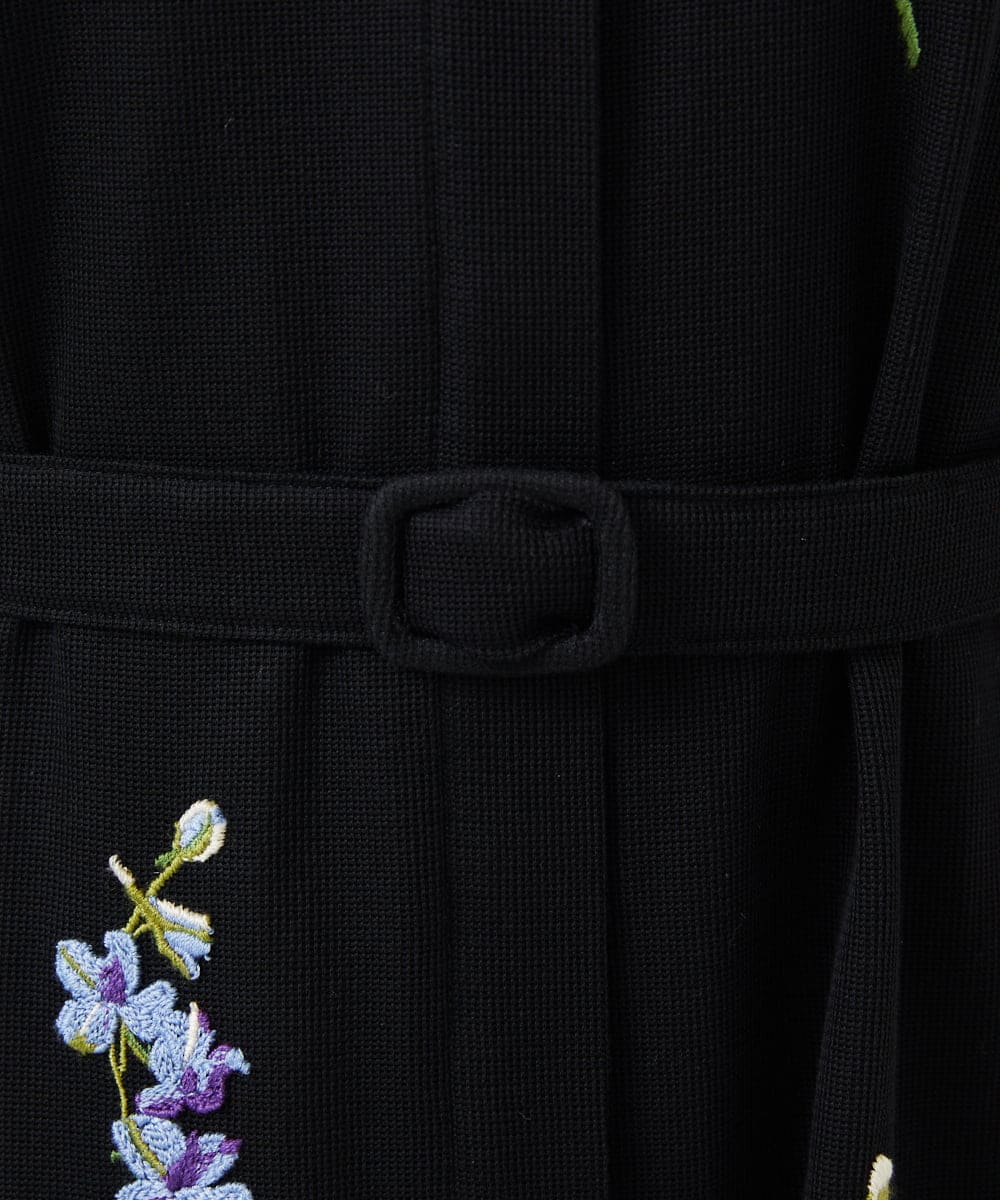 GYEYF36120 Sybilla(シビラ) ◆受注生産◆フラワー刺繍コットンメッシュドレス ブラック