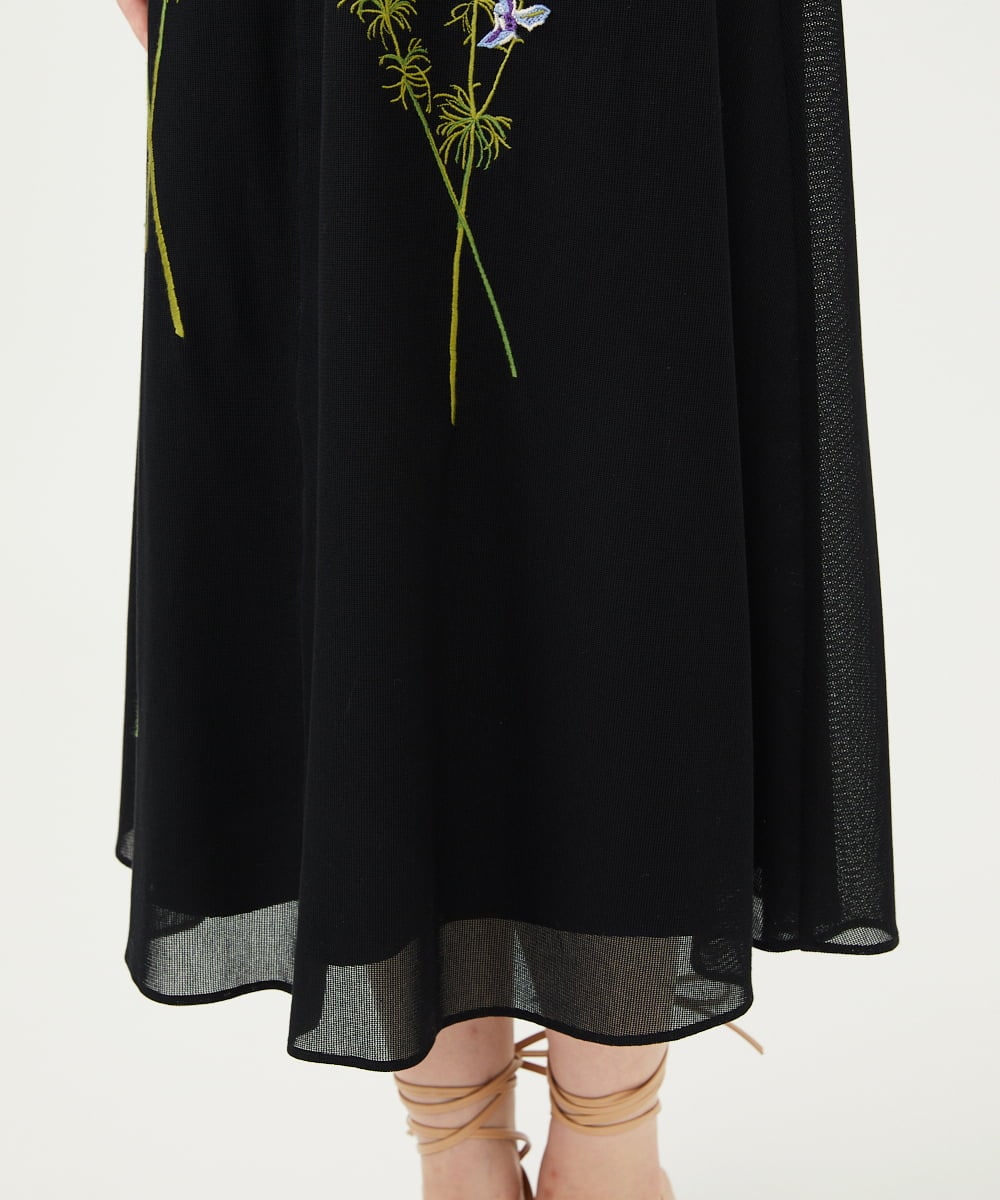 GYEYF36120 Sybilla(シビラ) ◆受注生産◆フラワー刺繍コットンメッシュドレス ブラック