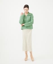 GYFAF01500 Sybilla(シビラ) ◆受注生産◆襟付きバスケット編みプルオーバー グリーン