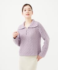 GYFAF01500 Sybilla(シビラ) ◆受注生産◆襟付きバスケット編みプルオーバー パープル