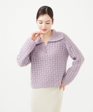 GYFAF01500 Sybilla(シビラ) ◆受注生産◆襟付きバスケット編みプルオーバー パープル