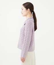 GYFAF01500 Sybilla(シビラ) ◆受注生産◆襟付きバスケット編みプルオーバー パープル