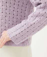 GYFAF01500 Sybilla(シビラ) ◆受注生産◆襟付きバスケット編みプルオーバー パープル