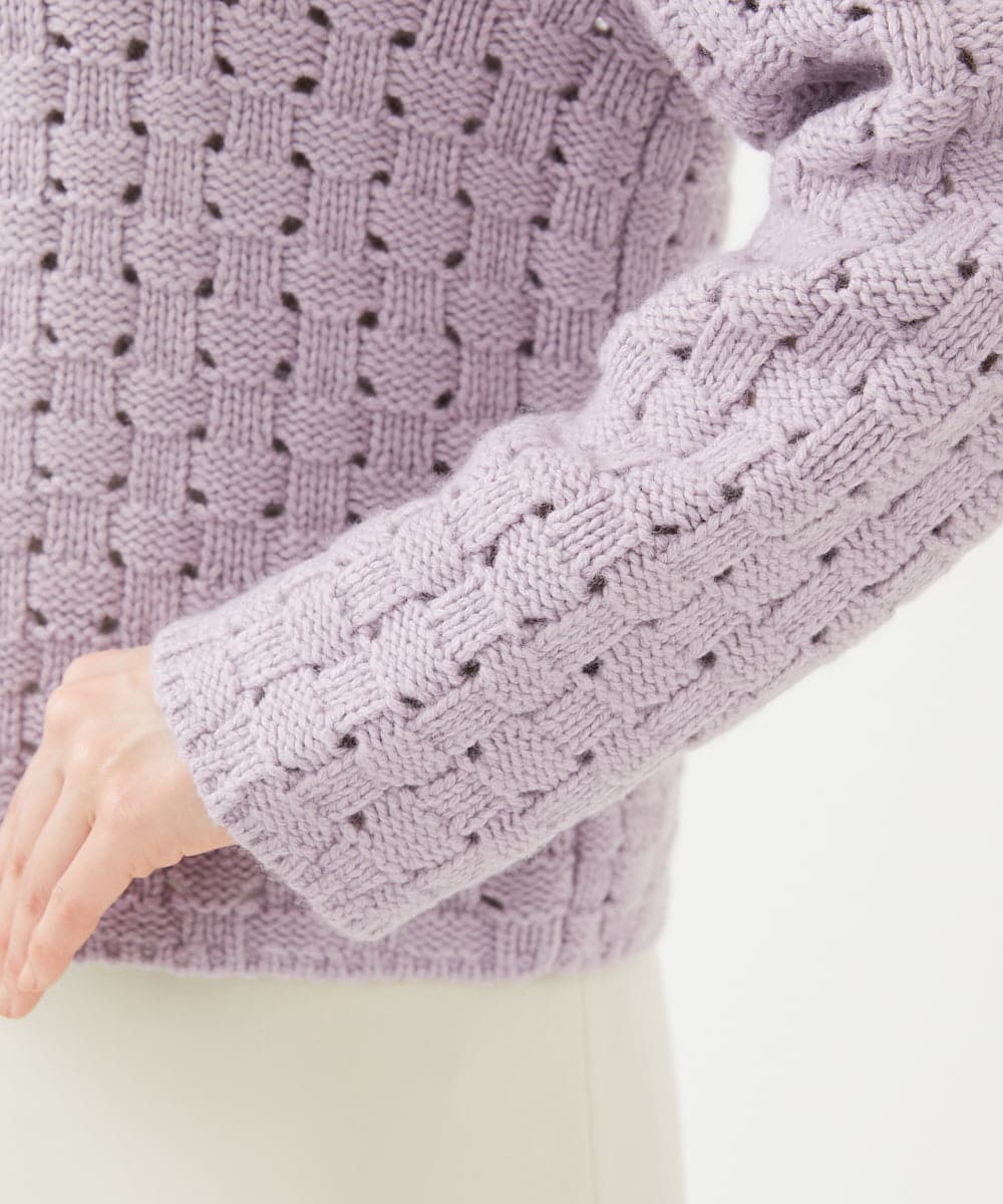 GYFAF01500 Sybilla(シビラ) ◆受注生産◆襟付きバスケット編みプルオーバー パープル