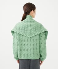 GYFAF02600 Sybilla(シビラ) ◆受注生産◆スカーフ付きバスケット編みプルオーバー グリーン