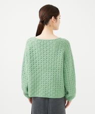 GYFAF02600 Sybilla(シビラ) ◆受注生産◆スカーフ付きバスケット編みプルオーバー グリーン