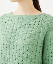 GYFAF02600 Sybilla(シビラ) ◆受注生産◆スカーフ付きバスケット編みプルオーバー グリーン