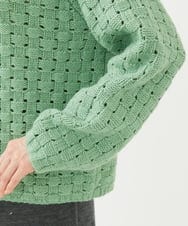 GYFAF02600 Sybilla(シビラ) ◆受注生産◆スカーフ付きバスケット編みプルオーバー グリーン