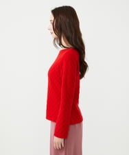 GYFAI02720 Sybilla(シビラ) ◆受注生産◆リーフ柄カシミヤニット レッド
