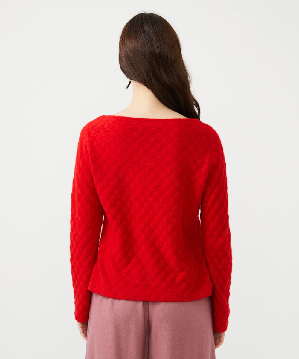 GYFAI02720 Sybilla(シビラ) ◆受注生産◆リーフ柄カシミヤニット レッド