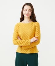 GYFAI02720 Sybilla(シビラ) ◆受注生産◆リーフ柄カシミヤニット イエロー