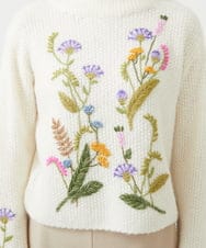 GYFAI03750 Sybilla(シビラ) ◆受注生産◆フラワーハンド刺繍ニット オフホワイト