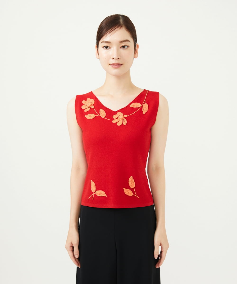 GYFGF01500 Sybilla(シビラ) ◆受注生産◆フラワークロッシェニット レッド