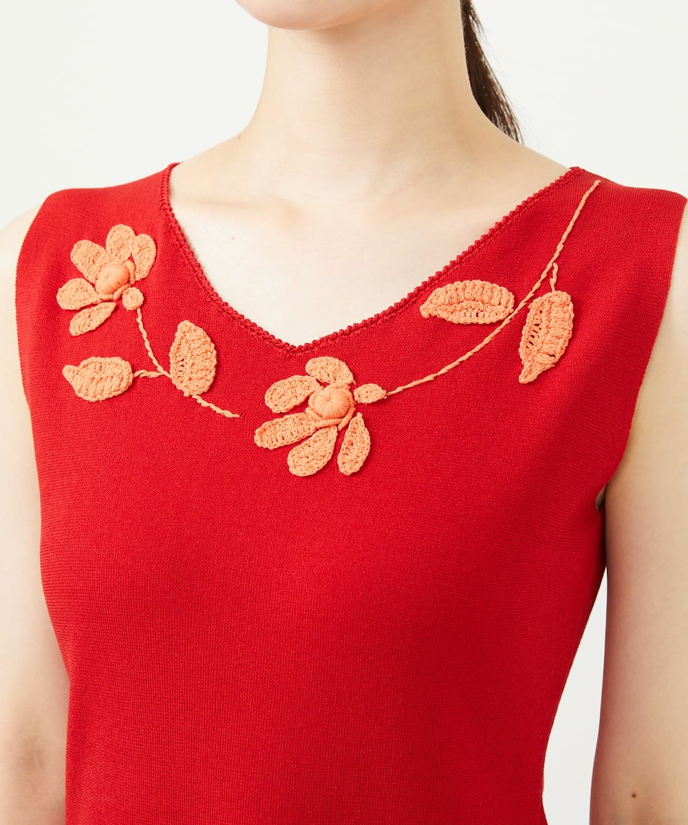 GYFGF01500 Sybilla(シビラ) ◆受注生産◆フラワークロッシェニット レッド