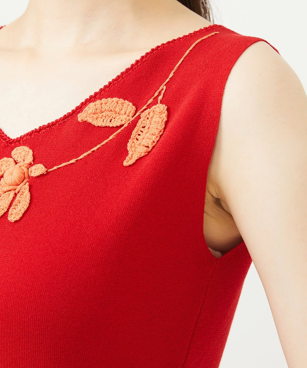 GYFGF01500 Sybilla(シビラ) ◆受注生産◆フラワークロッシェニット レッド