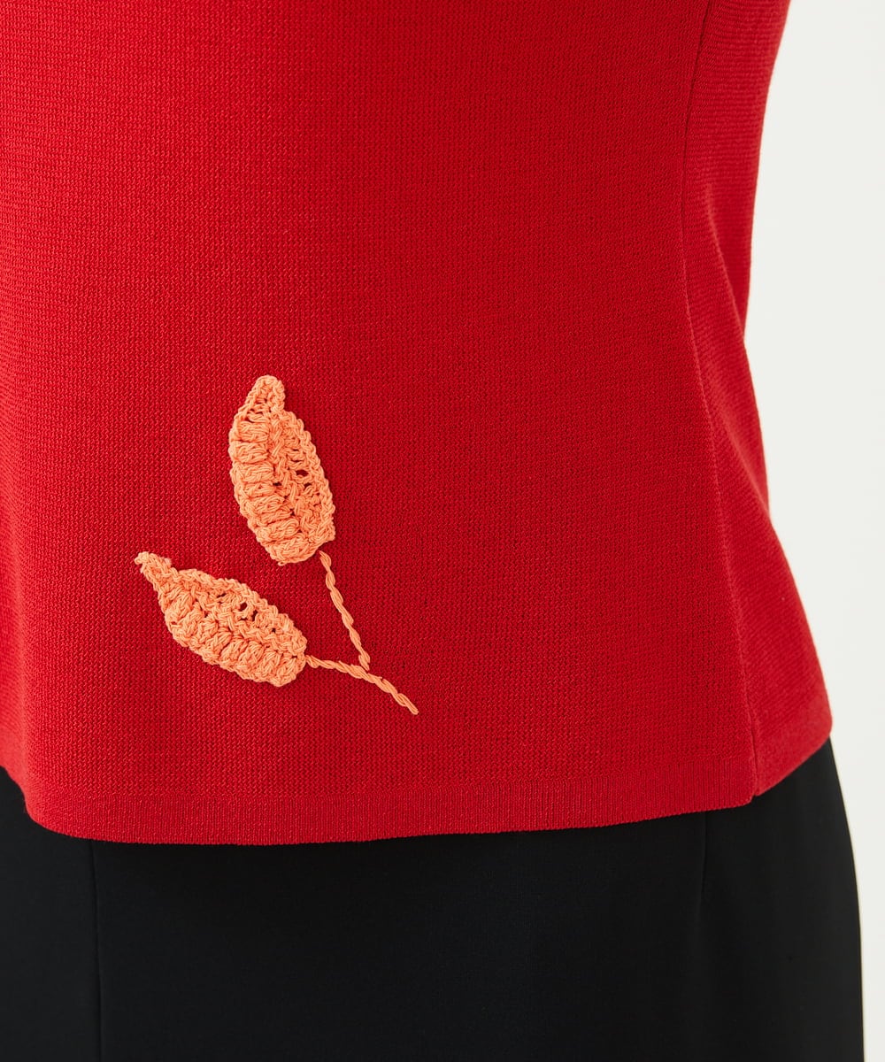 GYFGF01500 Sybilla(シビラ) ◆受注生産◆フラワークロッシェニット レッド