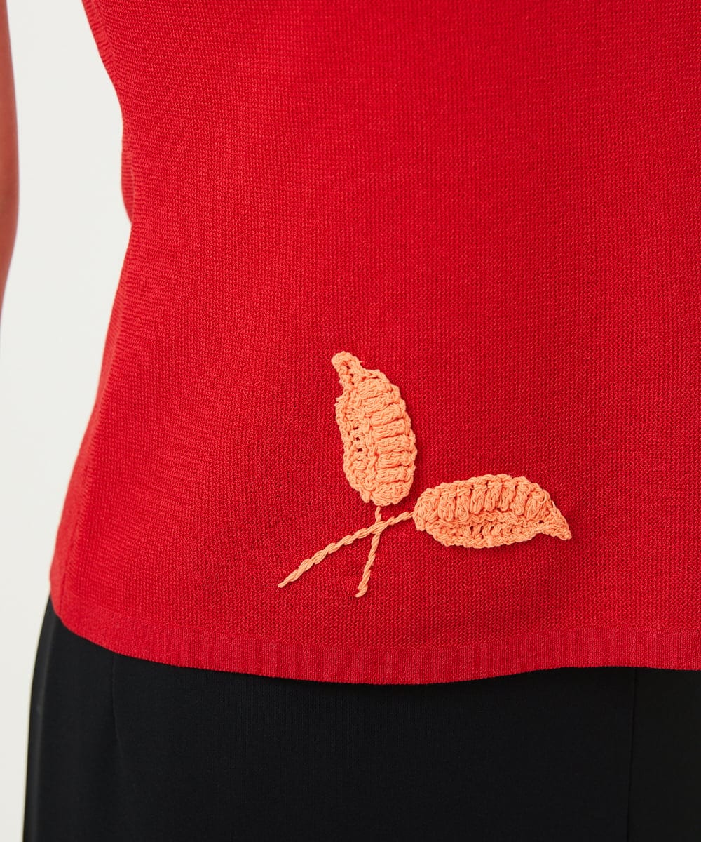 GYFGF01500 Sybilla(シビラ) ◆受注生産◆フラワークロッシェニット レッド