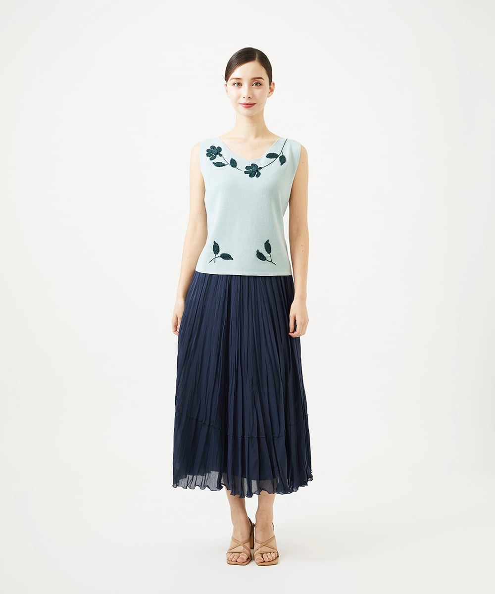 GYFGF01500 Sybilla(シビラ) ◆受注生産◆フラワークロッシェニット ライトブルー