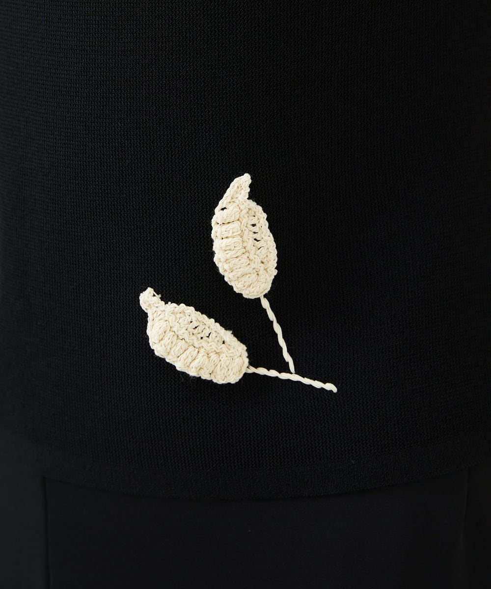 GYFGF01500 Sybilla(シビラ) ◆受注生産◆フラワークロッシェニット ブラック