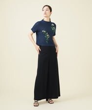 GYFGX01390 Sybilla(シビラ) ◆受注生産につき返品・交換・キャンセル不可◆ボタニカルガーデン刺繍メッシュ編みプルオーバー ネイビー