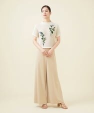 GYFGX01390 Sybilla(シビラ) ◆受注生産につき返品・交換・キャンセル不可◆ボタニカルガーデン刺繍メッシュ編みプルオーバー アイボリー