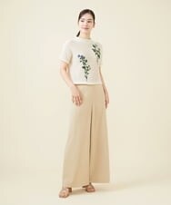 GYFGX01390 Sybilla(シビラ) ◆受注生産につき返品・交換・キャンセル不可◆ボタニカルガーデン刺繍メッシュ編みプルオーバー アイボリー