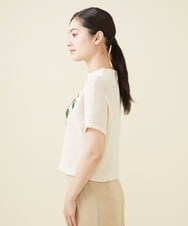 GYFGX01390 Sybilla(シビラ) ◆受注生産につき返品・交換・キャンセル不可◆ボタニカルガーデン刺繍メッシュ編みプルオーバー アイボリー
