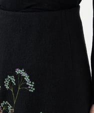 GYHAF03720 Sybilla(シビラ) ◆受注生産◆ブーケフラワー刺繍スカート ブラック