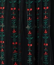 GYHAI04890 Sybilla(シビラ) ◆受注生産◆リーフ刺繍チュールスカート ブラック