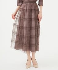 GYHVF01100 Sybilla(シビラ) ◆受注生産◆チェックチュールスカート モカブラウン