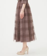 GYHVF01100 Sybilla(シビラ) ◆受注生産◆チェックチュールスカート モカブラウン