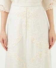 GYHYF32100 Sybilla(シビラ) ◆受注生産◆フラワーレース刺繍スカート アイボリー