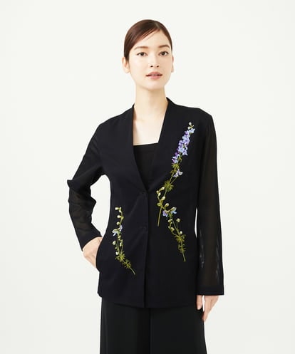 GYJGF35800 Sybilla ◆受注生産◆フラワー刺繍コットンメッシュジャケット