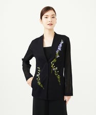 GYJGF35800 Sybilla(シビラ) ◆受注生産◆フラワー刺繍コットンメッシュジャケット ブラック