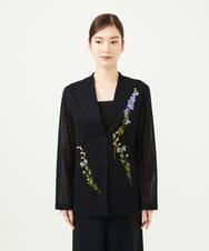 GYJGF35800 Sybilla(シビラ) ◆受注生産◆フラワー刺繍コットンメッシュジャケット ブラック