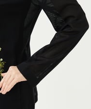 GYJGF35800 Sybilla(シビラ) ◆受注生産◆フラワー刺繍コットンメッシュジャケット ブラック