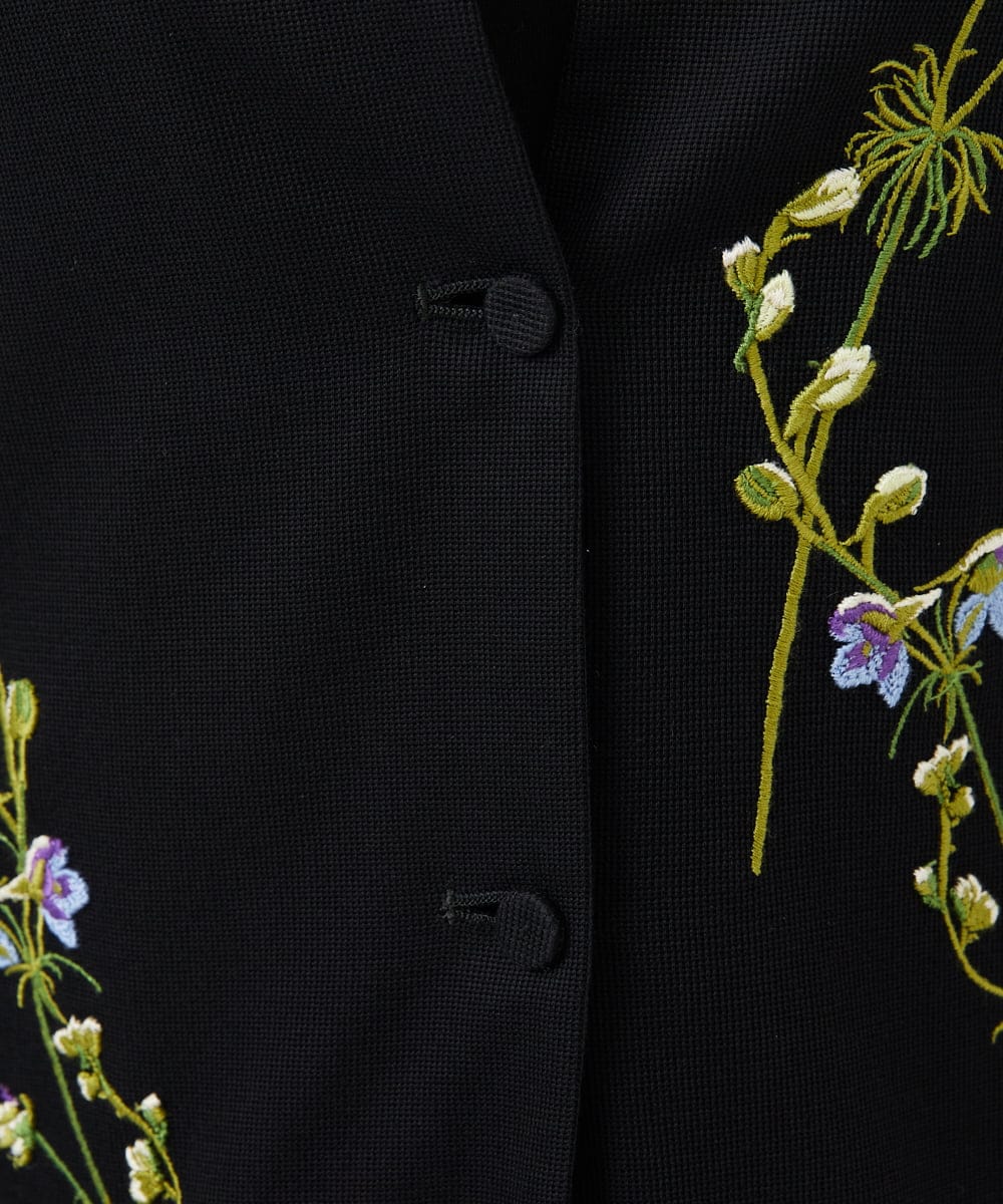 GYJGF35800 Sybilla(シビラ) ◆受注生産◆フラワー刺繍コットンメッシュジャケット ブラック