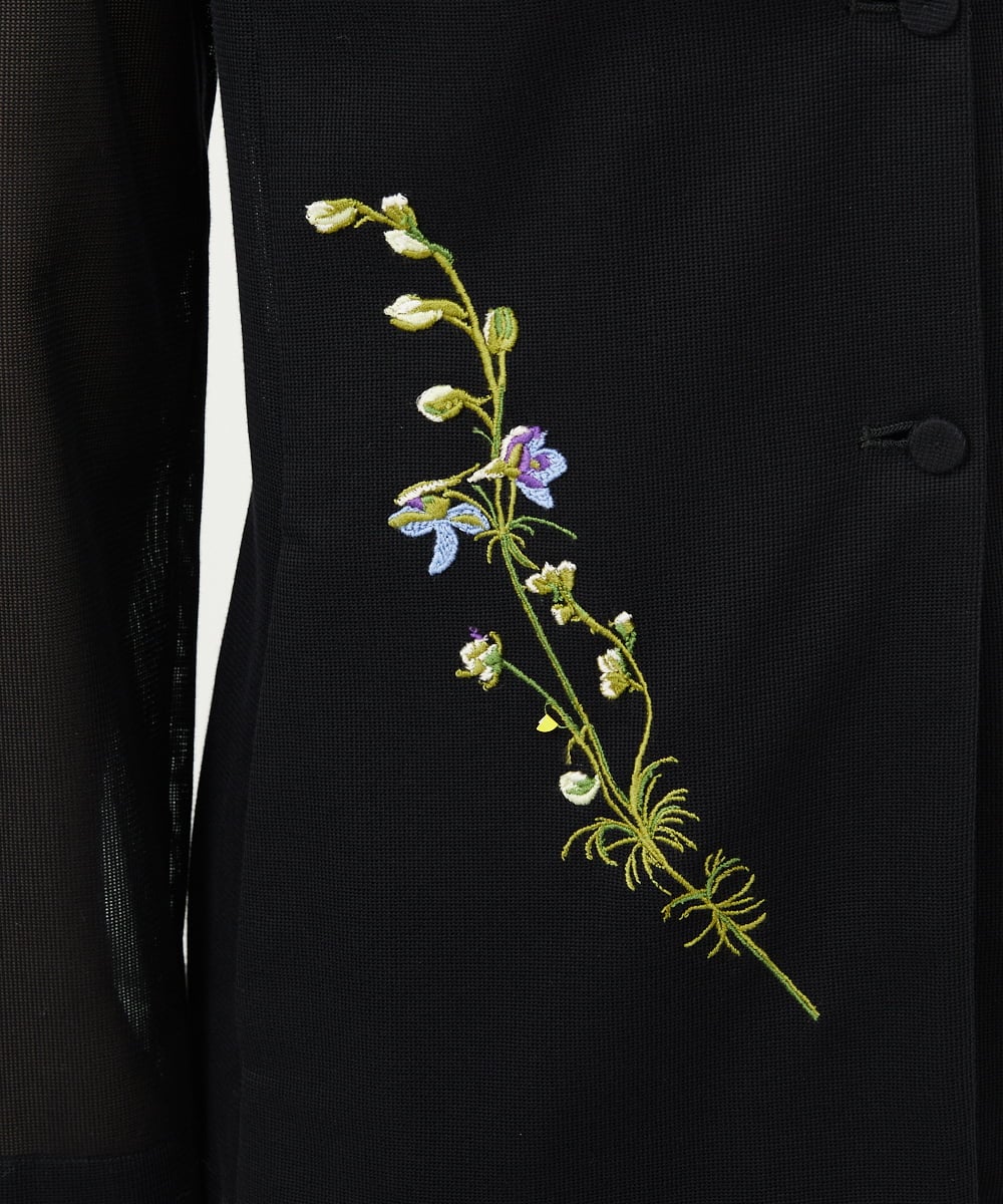 GYJGF35800 Sybilla(シビラ) ◆受注生産◆フラワー刺繍コットンメッシュジャケット ブラック