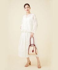 GYJGX01700 Sybilla(シビラ) ◆受注生産につき返品・交換・キャンセル不可◆ボタニカルガーデン刺繍シアーブルゾン ホワイト