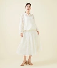 GYJGX01700 Sybilla(シビラ) ◆受注生産につき返品・交換・キャンセル不可◆ボタニカルガーデン刺繍シアーブルゾン ホワイト