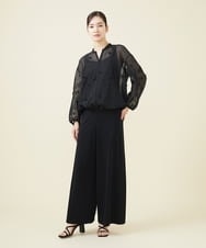 GYJGX01700 Sybilla(シビラ) ◆受注生産につき返品・交換・キャンセル不可◆ボタニカルガーデン刺繍シアーブルゾン ブラック
