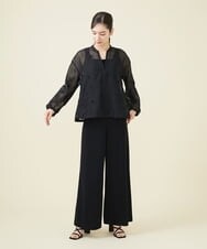 GYJGX01700 Sybilla(シビラ) ◆受注生産につき返品・交換・キャンセル不可◆ボタニカルガーデン刺繍シアーブルゾン ブラック