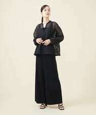 GYJGX01700 Sybilla(シビラ) ◆受注生産につき返品・交換・キャンセル不可◆ボタニカルガーデン刺繍シアーブルゾン ブラック
