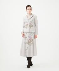 GYJVF03110 Sybilla(シビラ) ◆受注生産◆ブーケフラワー刺繍ジャケット ライトグレー