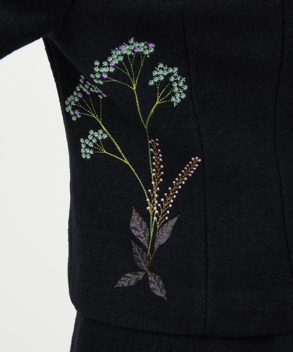 GYJVF03110 Sybilla(シビラ) ◆受注生産◆ブーケフラワー刺繍ジャケット ブラック